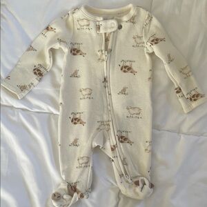 Carter's Cream Animal Print Footie